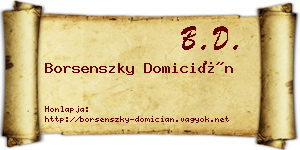 Borsenszky Domicián névjegykártya